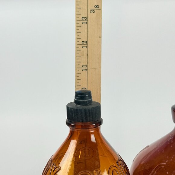 Vintage 1950s Clorox Bottles Set Amber Glass Brown Jug Prop Midcentury Decor Far - Picture 10 of 10